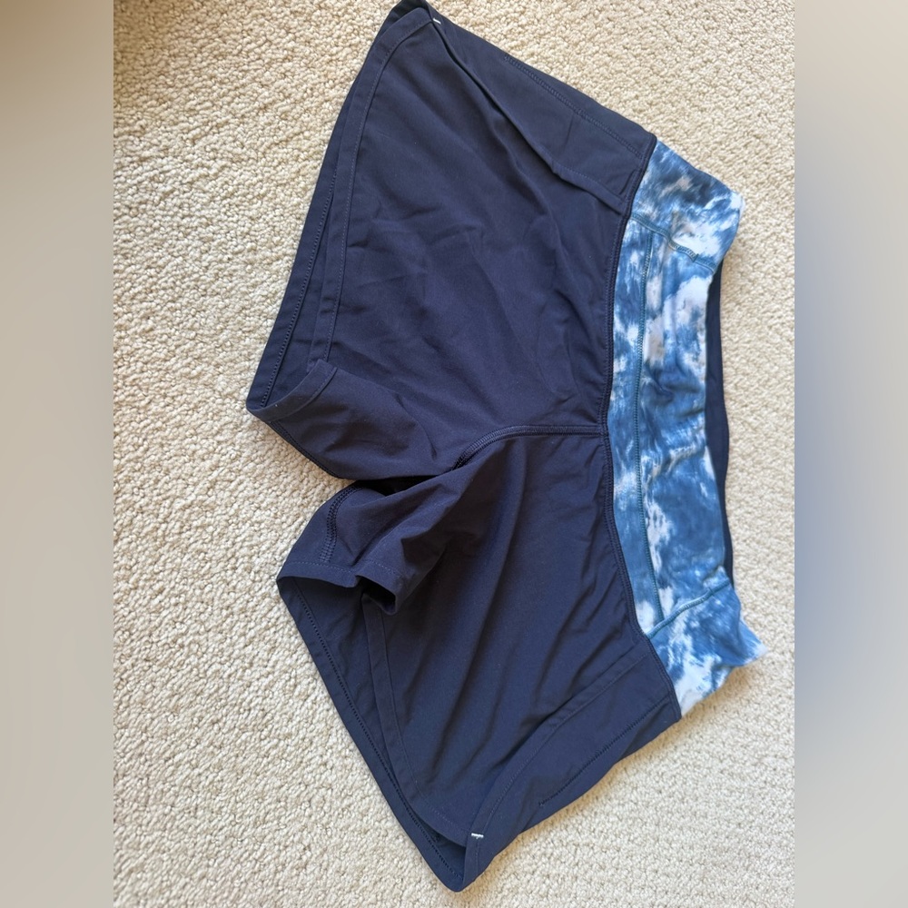 lululemon athletica Navy and Blue Tie-Dye Athletic Shorts